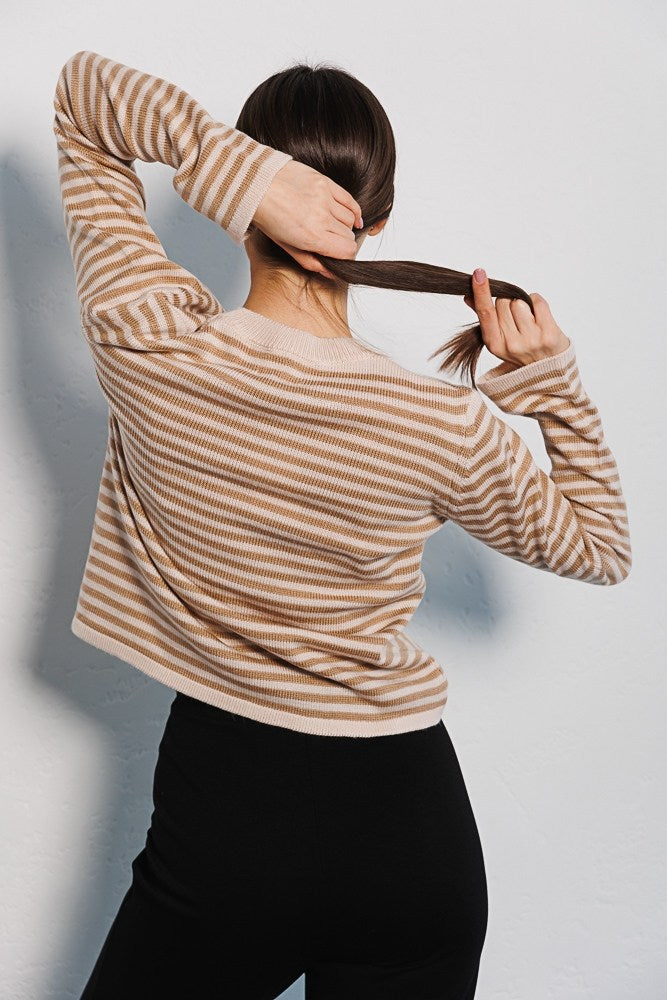 Alessandra® | Sweter w paski z długim rękawem Amelia