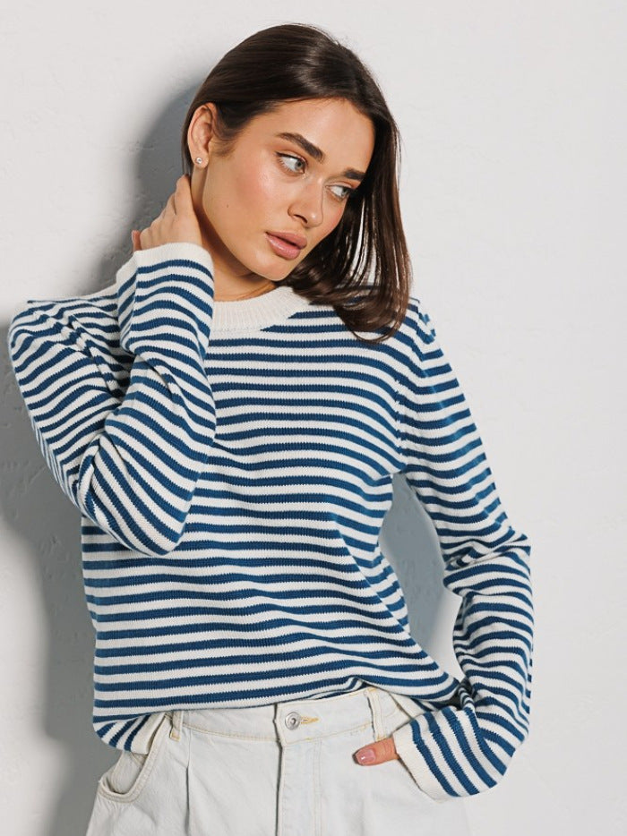 Alessandra® | Sweter w paski z długim rękawem Amelia