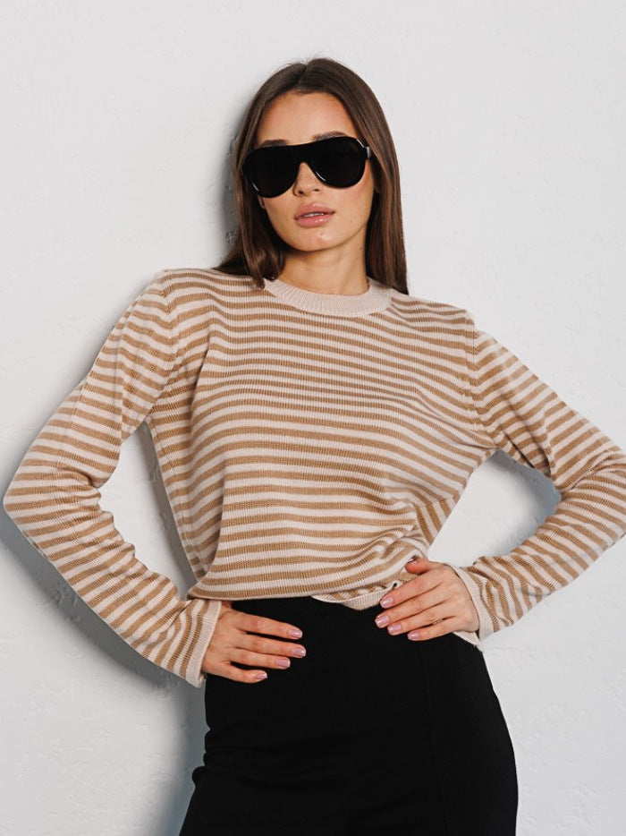 Alessandra® | Sweter w paski z długim rękawem Amelia