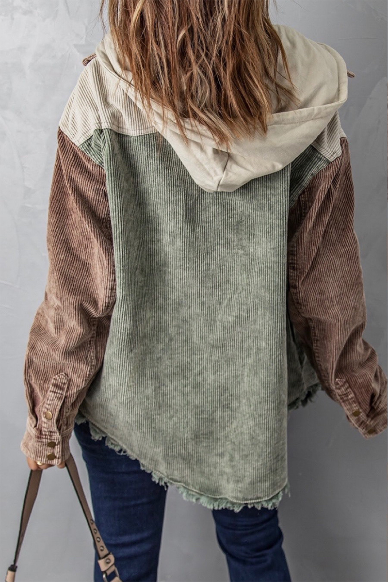 Milagros® | Swobodna odzież wierzchnia w jednolitym kolorze ze sznurkiem i wykładanym kołnierzem