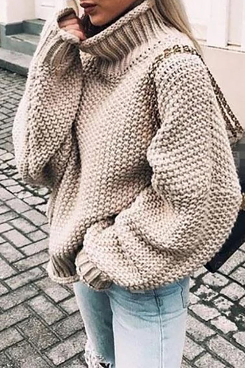 Dominika® | Modne, codzienne, solidne, patchworkowe swetry z golfem