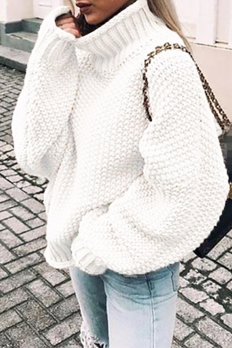 Dominika® | Modne, codzienne, solidne, patchworkowe swetry z golfem