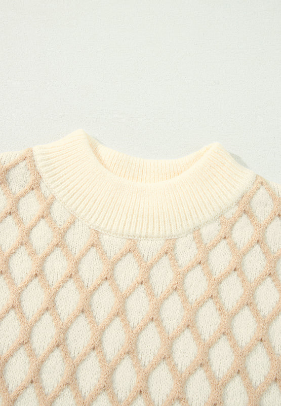 Miriam® | Sweter z długim rękawem, stójką i wzorem w romby