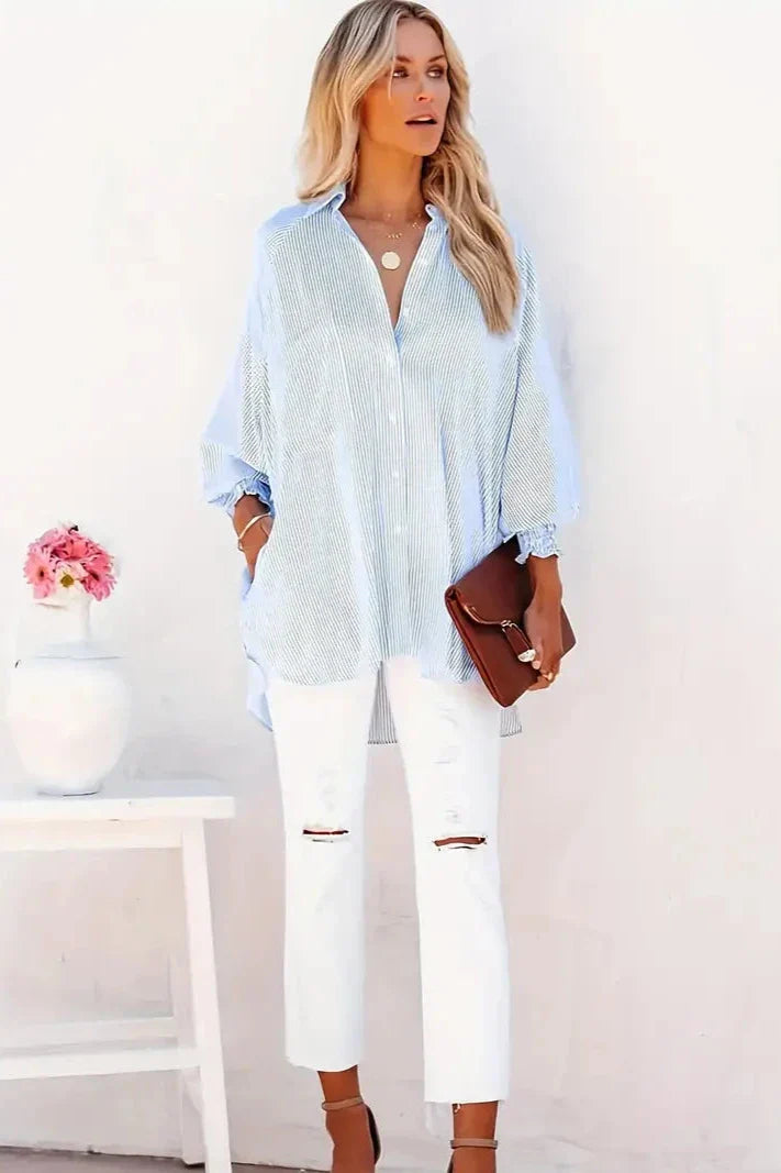 Agueda® | Elegancka koszula oversize z kieszeniami