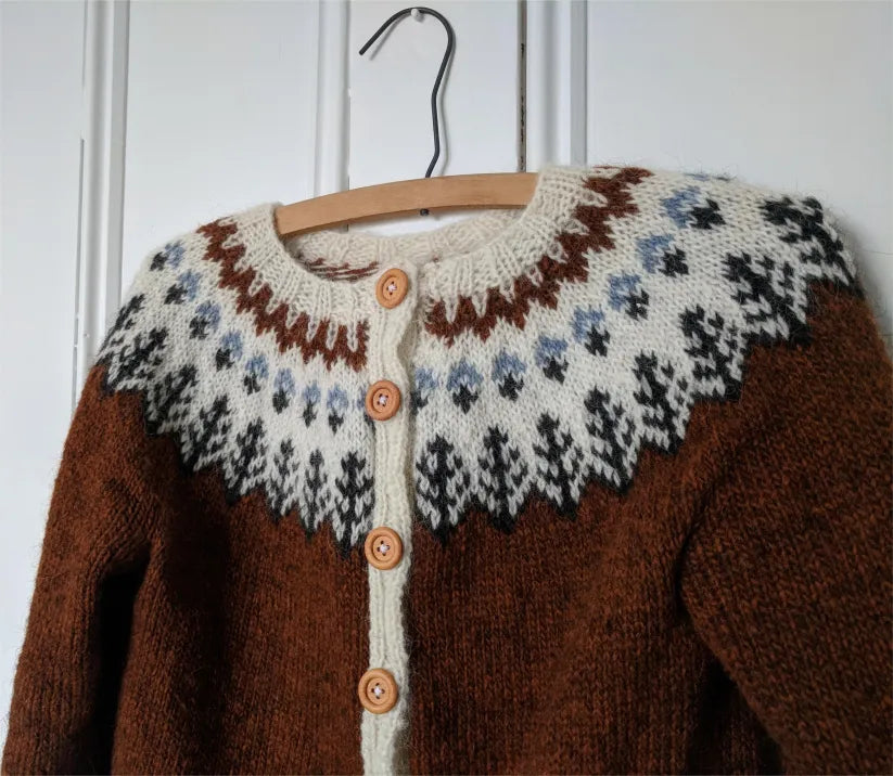 Ainara® | Ciepły islandzki sweter w stylu vintage zapinany na guziki