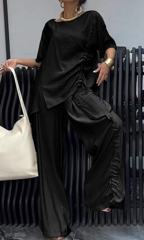 Tania - Wygodny dwuczęściowy komplet top i spodnie dla kobiet