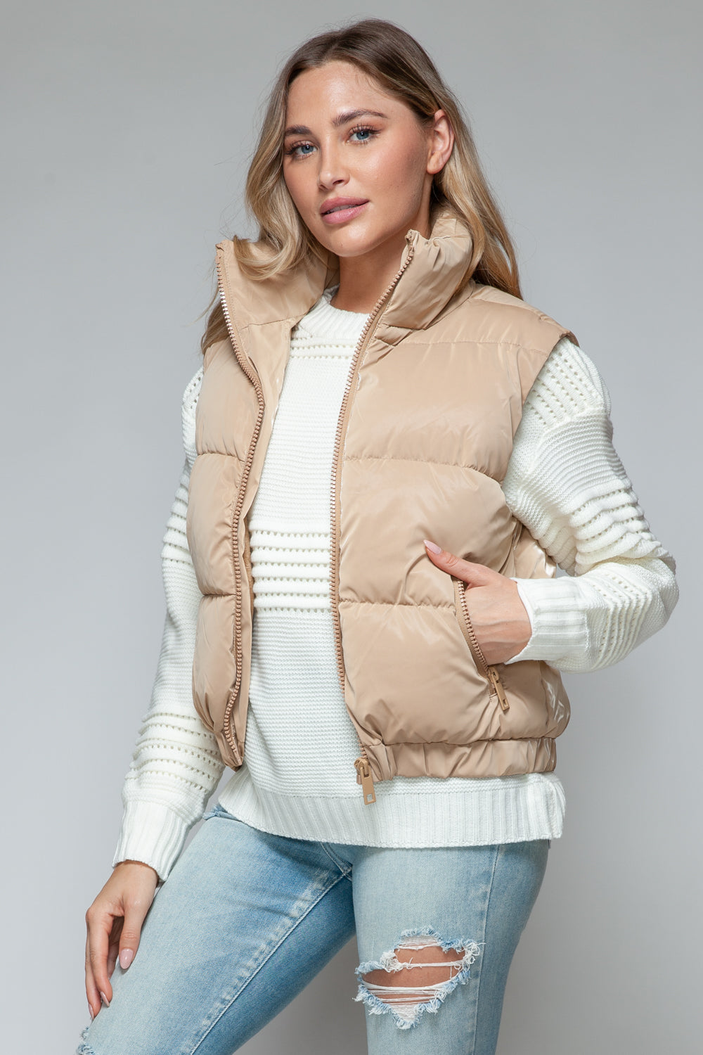 Melina® | Snobiczna pikowana kamizelka z delikatną futrzaną podszewką