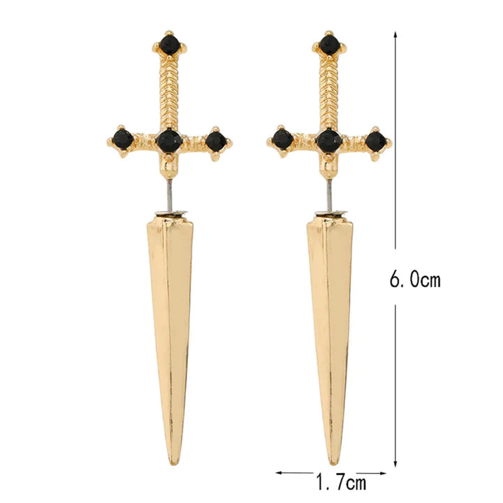 GOTYCKIE KOLCZYKI Z MIECZEM (PARA)