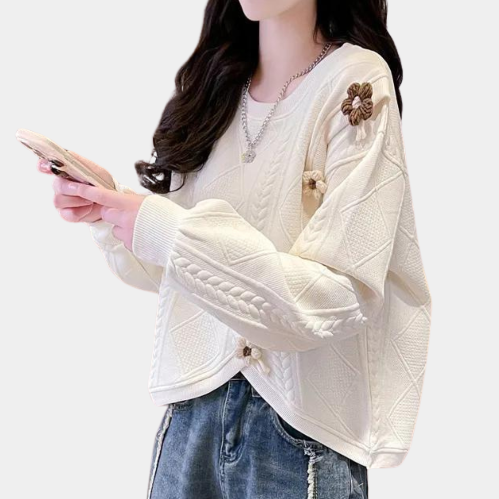 Merced® | Elegancki sweter damski o kwiatowym wzorze