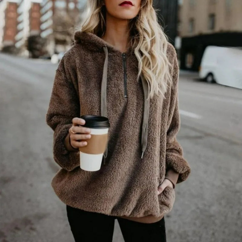 Adriana® | Wygodny, oversize'owy sweter damski z polaru
