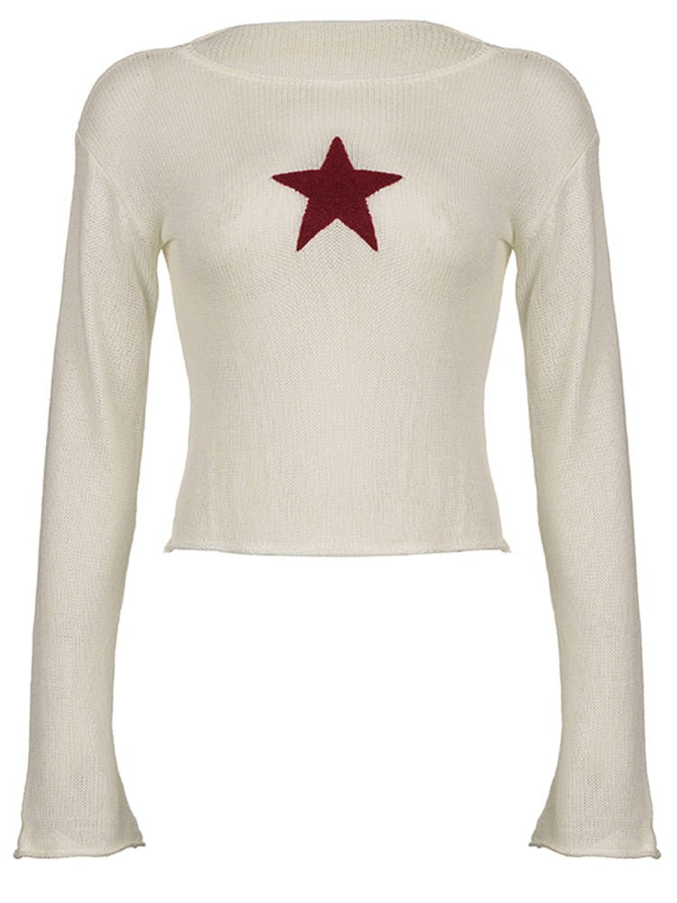 Micaela® | Damski sweter w stylu grunge z wąskim dekoltem w stylu Y2K
