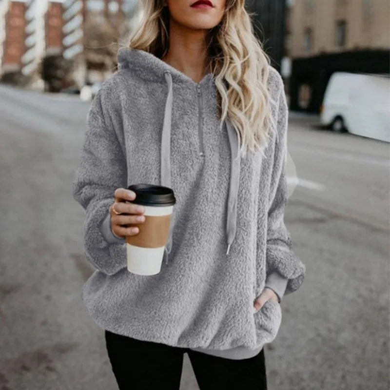 Adriana® | Wygodny, oversize'owy sweter damski z polaru
