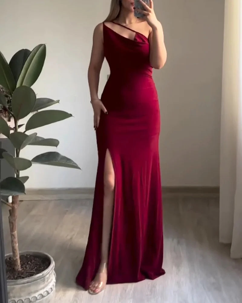 Adelina® | Asymetryczna długa sukienka