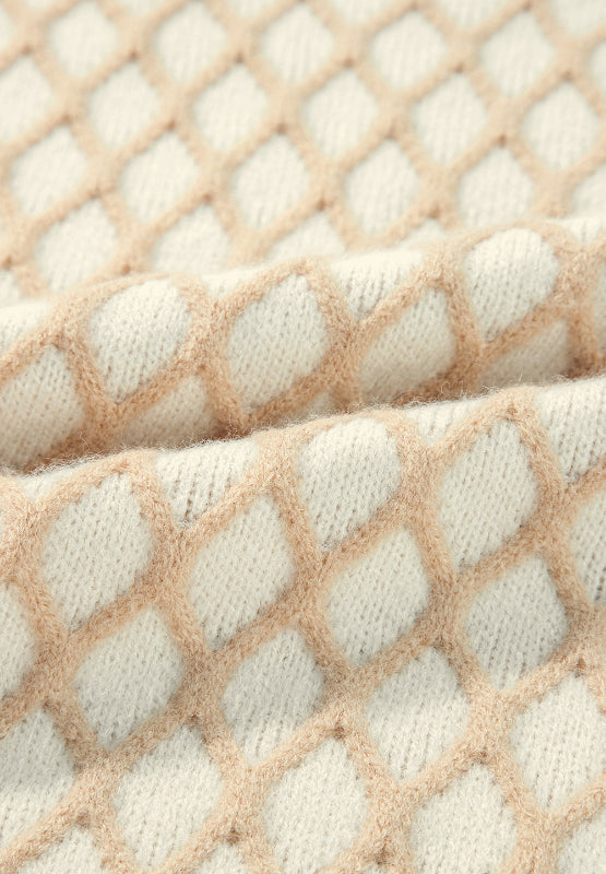 Miriam® | Sweter z długim rękawem, stójką i wzorem w romby