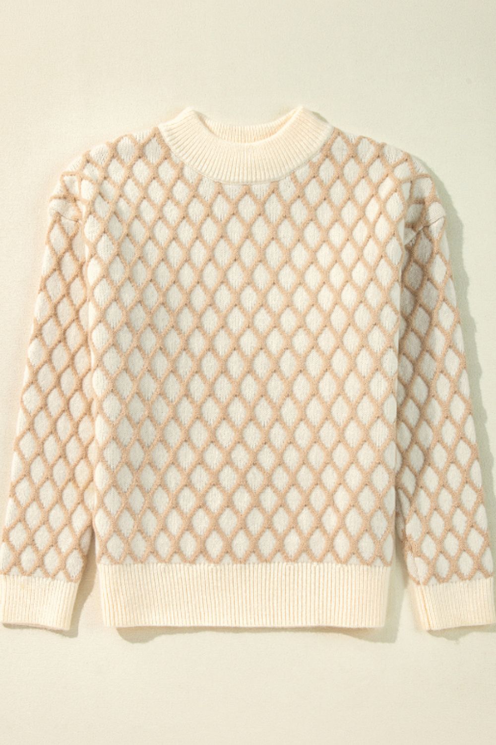 Miriam® | Sweter z długim rękawem, stójką i wzorem w romby