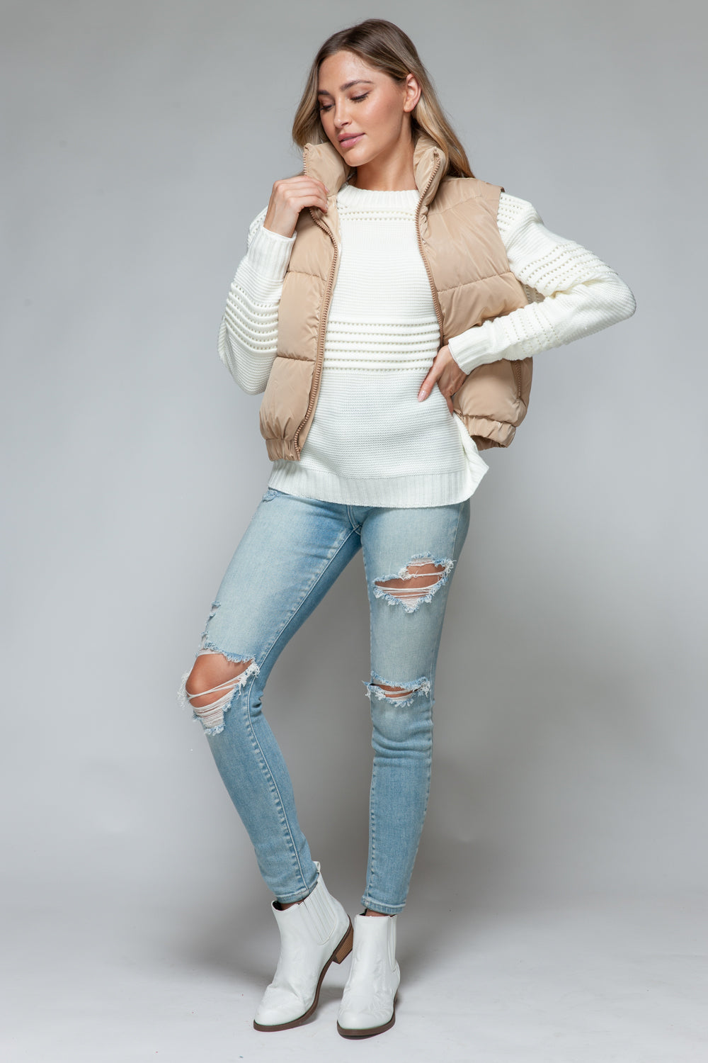 Melina® | Snobiczna pikowana kamizelka z delikatną futrzaną podszewką