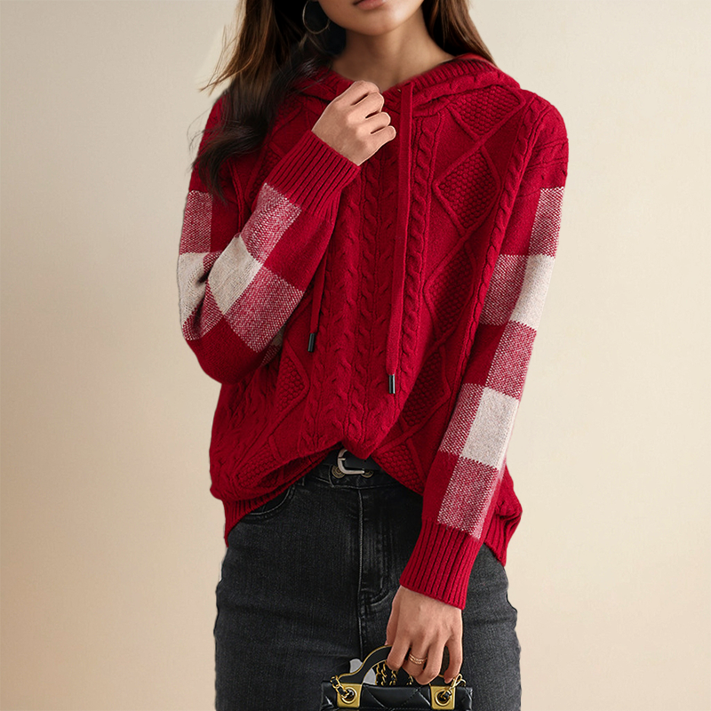 Melisa® | Żakardowy sweter z kapturem