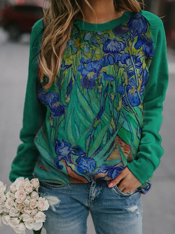 Casualowa bluza z obrazem Iris Van Gogh