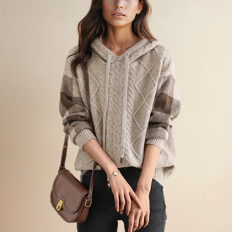 Melisa® | Żakardowy sweter z kapturem