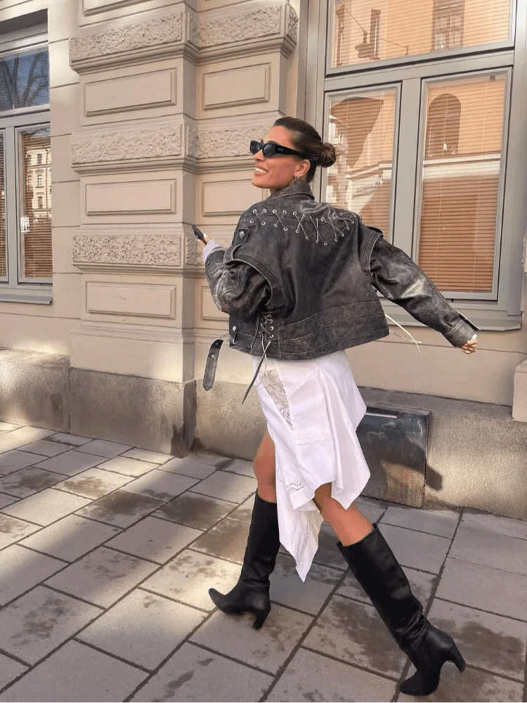 Miriam® | Stylowa kurtka skórzana