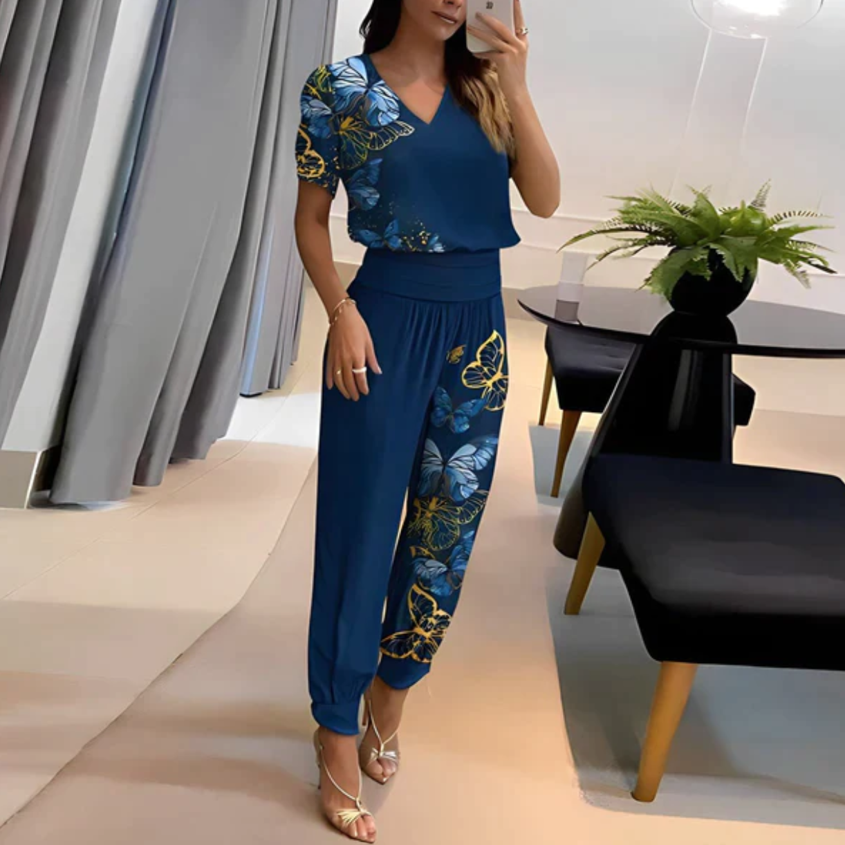 Alison- Casual Chic Zestaw naszyjników w Bloemenprint