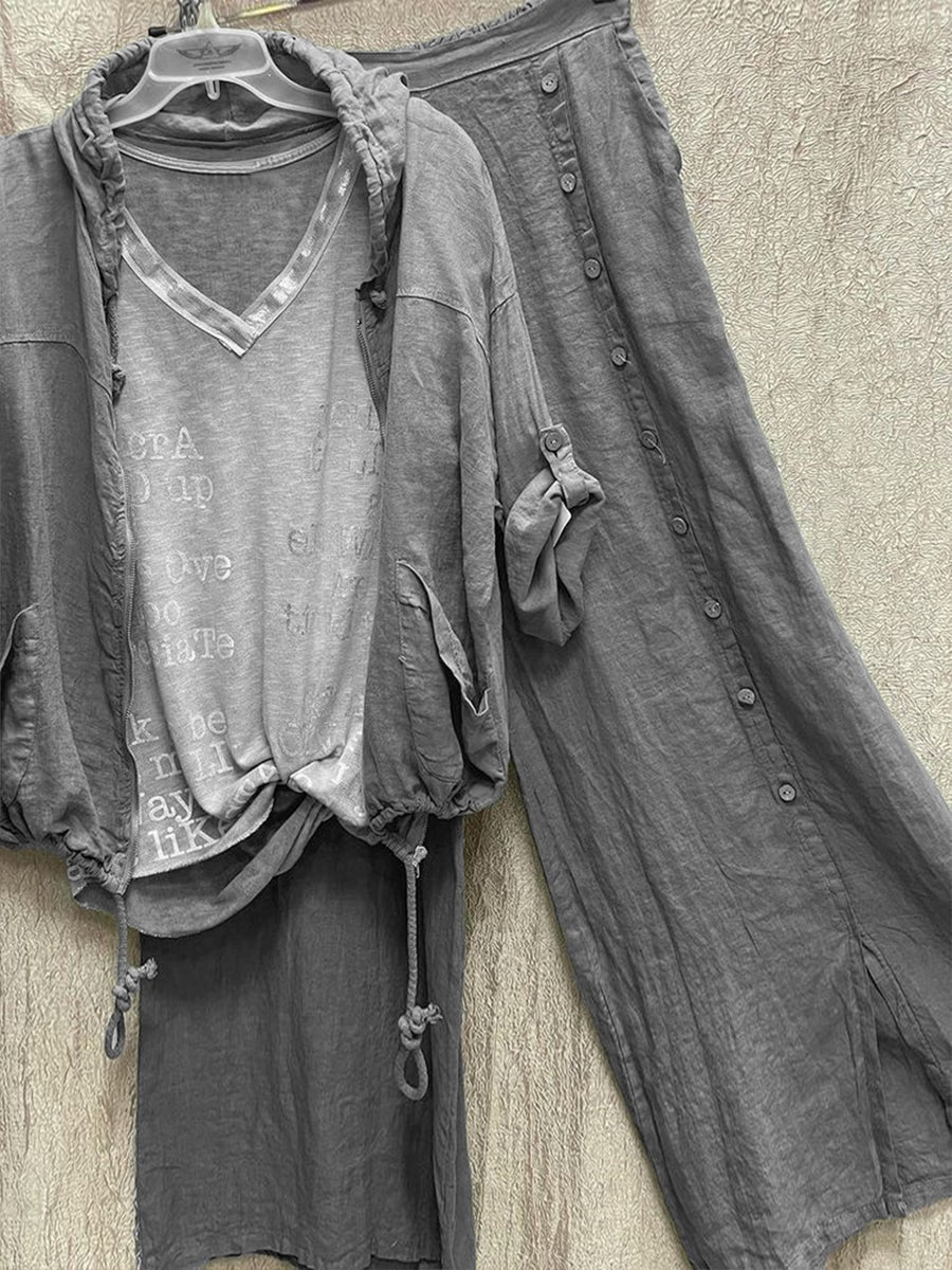 Zestaw Płaszcza i Spodni z Kapturem i Zamkiem Błyskawicznym na co Dzień