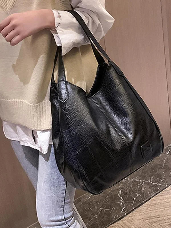Damska torba na ramię w stylu retro wykonana z miękkiej skóry o dużej pojemności