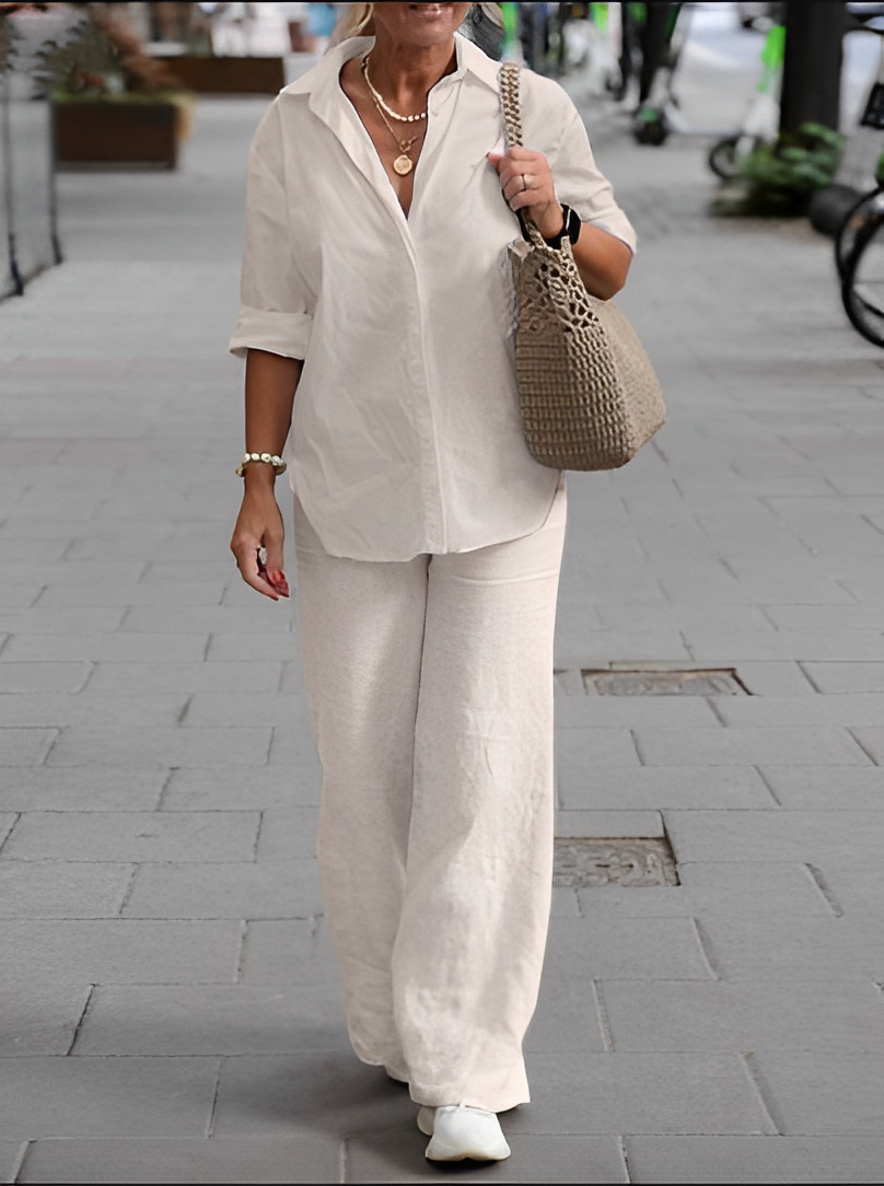 Dwuczęściowy solidny kolorowy kombinezon wypoczynkowy dla kobiet