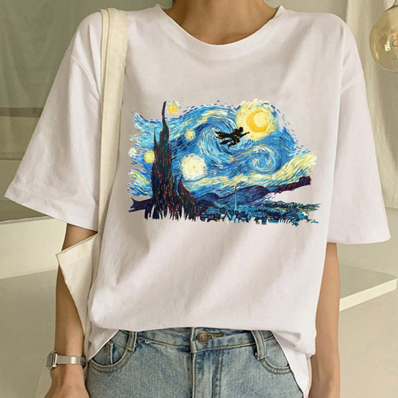 Koszulka z nadrukiem obrazu olejnego Van Gogha