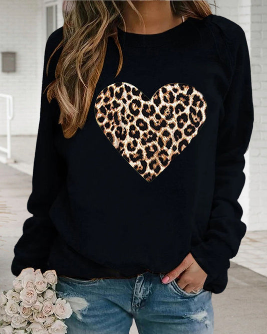 Alicja® | Bluza w panterkę z motywem serca