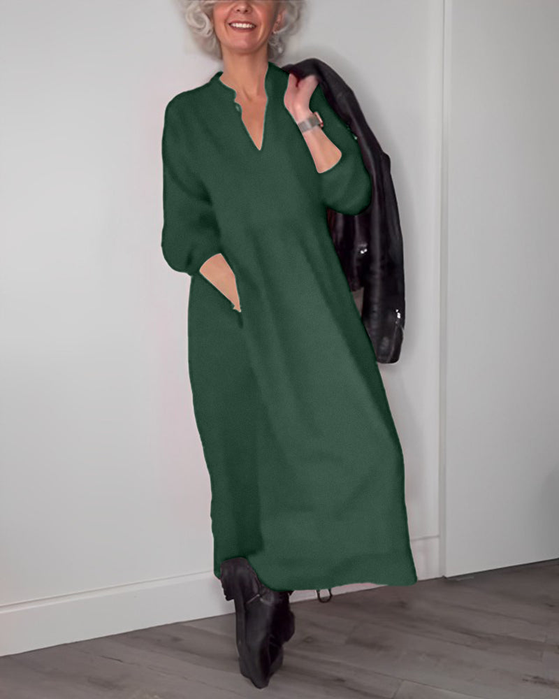 Abril® | Elegancka długa sukienka z kieszeniami