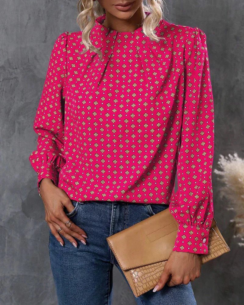Mireia® | Wzorzysta bluzka w stylu vintage