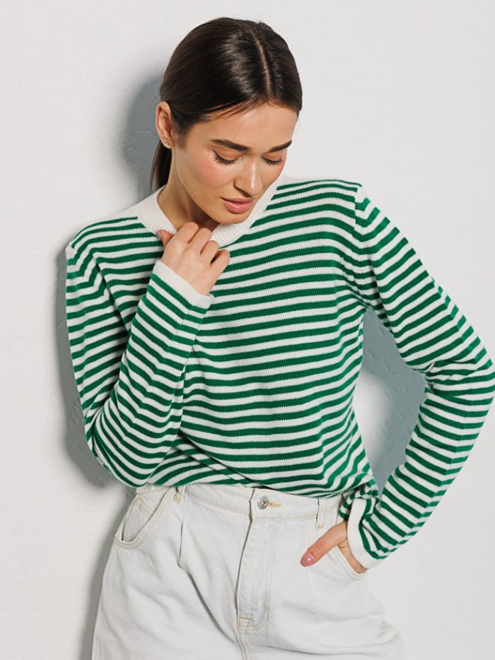 Alessandra® | Sweter w paski z długim rękawem Amelia