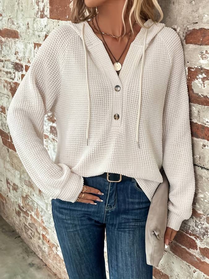 Mireya® | Casualowa, dzianinowa bluza z kapturem