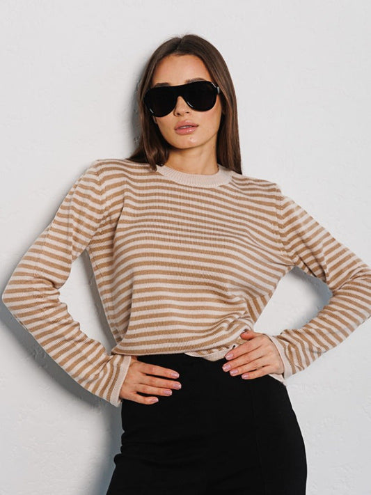 Alessandra® | Sweter w paski z długim rękawem Amelia