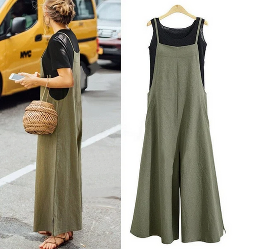 DAMSKI KOMBINEZON OVERSIZE CASUAL BEZ RĘKAWÓW