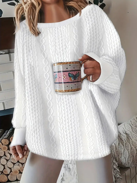 Ada® | Ponadczasowy sweter o warkoczowym splocie, z okrągłym dekoltem i wygodą