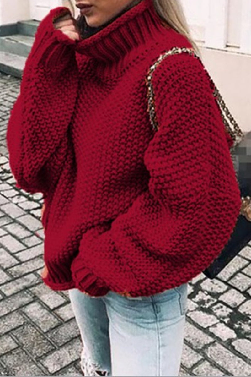 Dominika® | Modne, codzienne, solidne, patchworkowe swetry z golfem