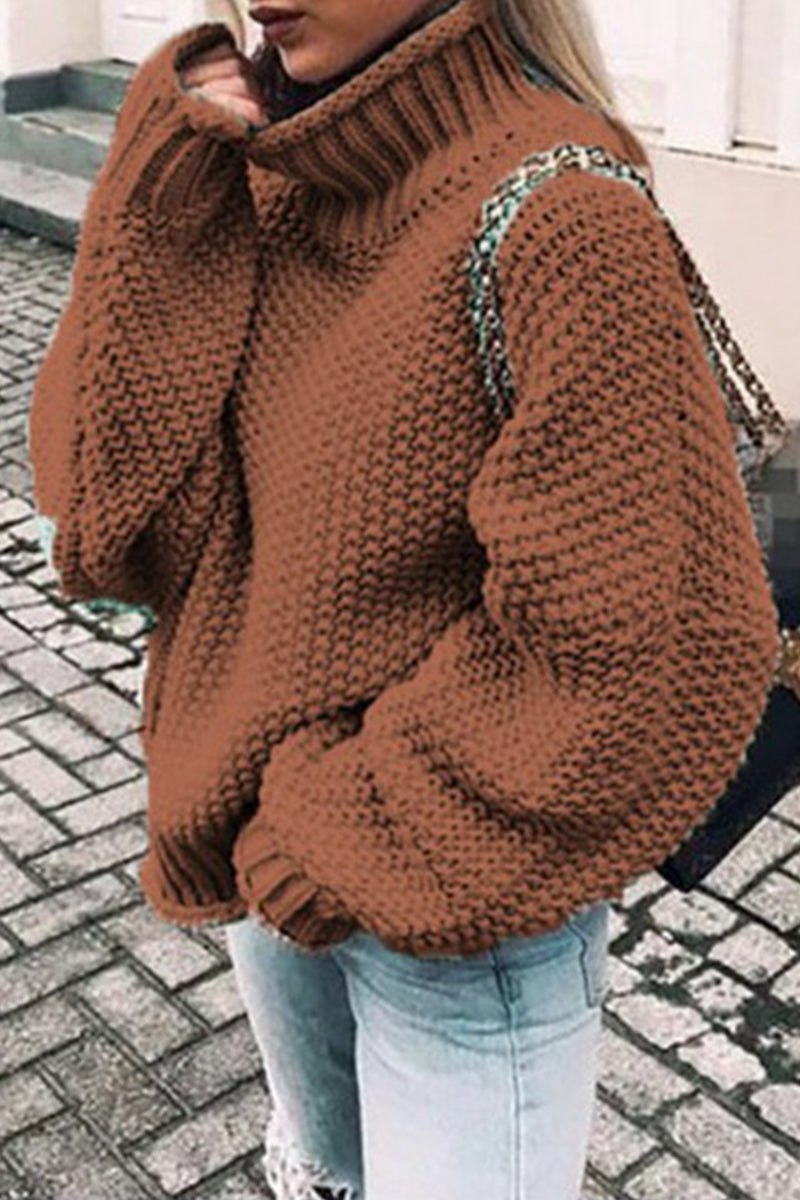 Dominika® | Modne, codzienne, solidne, patchworkowe swetry z golfem