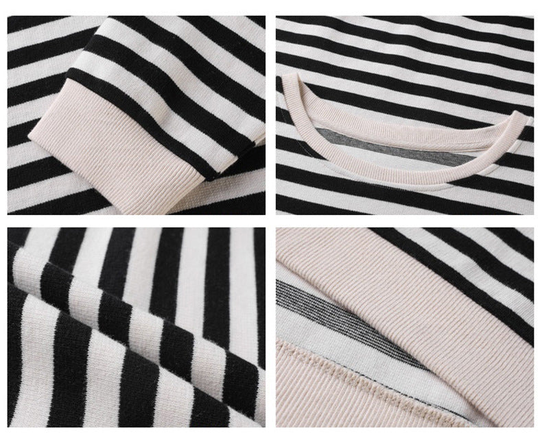 Milagros® | Bluzka z długim rękawem w paski w stylu retro