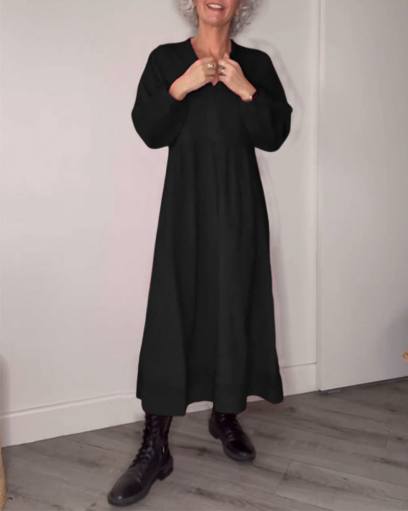 Abril® | Elegancka długa sukienka z kieszeniami