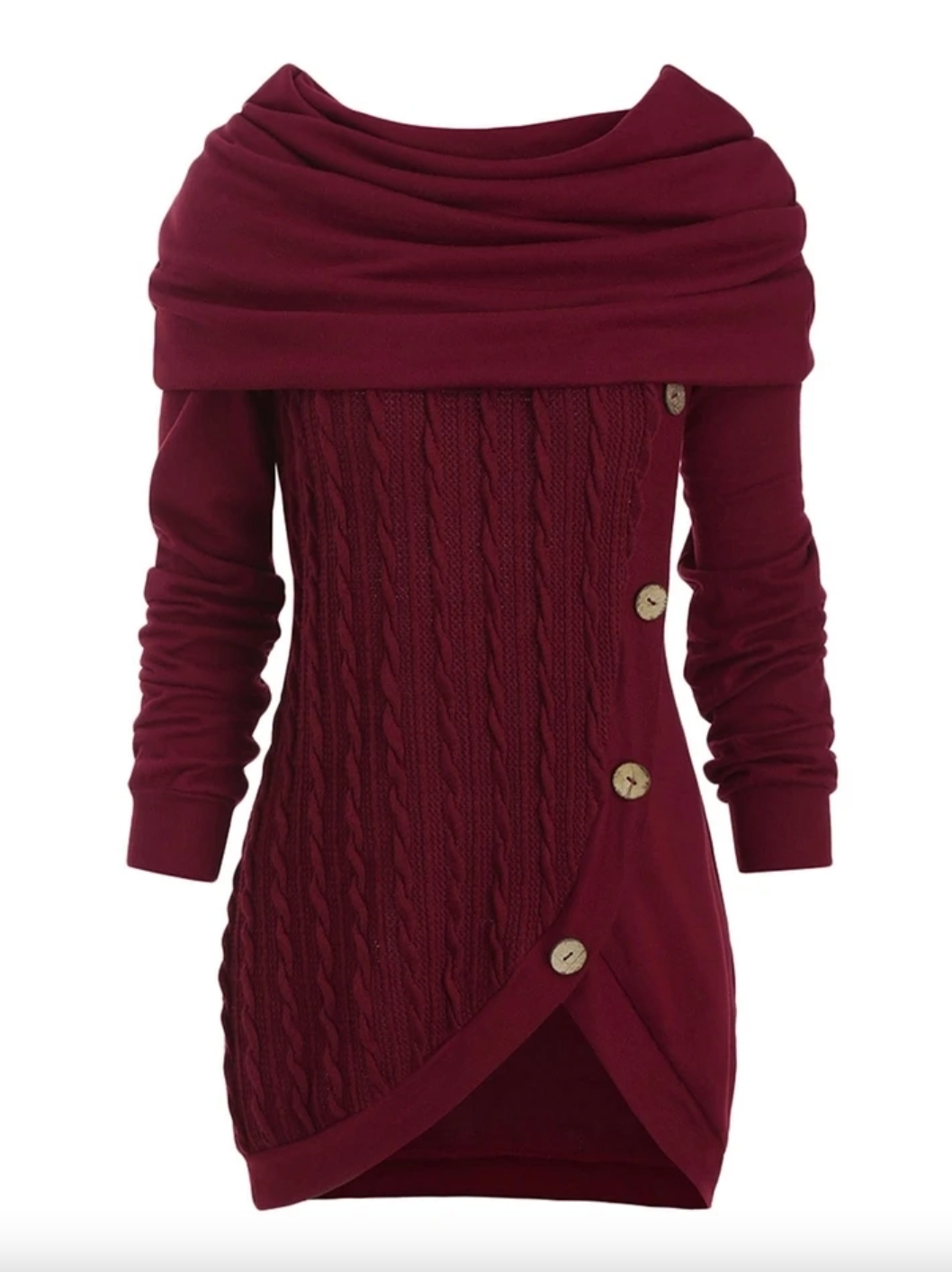 Mireia® | Zapinany na guziki sweter damski z futrzanym kołnierzem