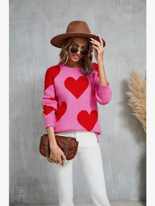 Adela® | Sweter z dzianiny w kształcie serca