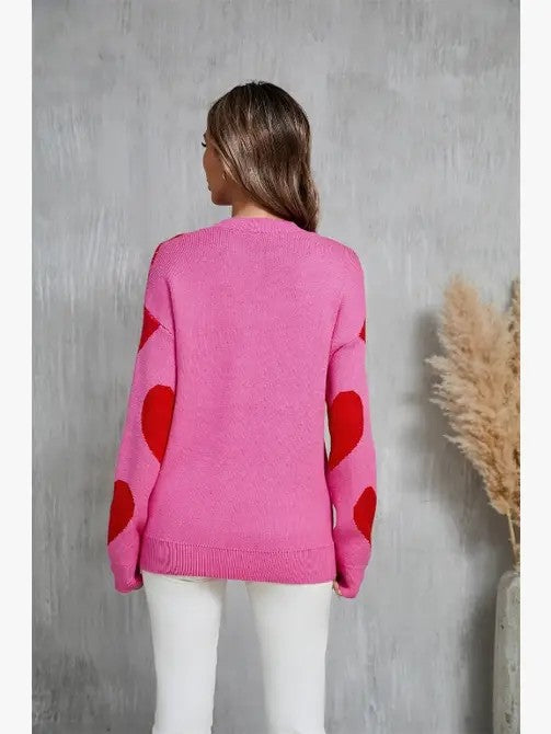 Adela® | Sweter z dzianiny w kształcie serca