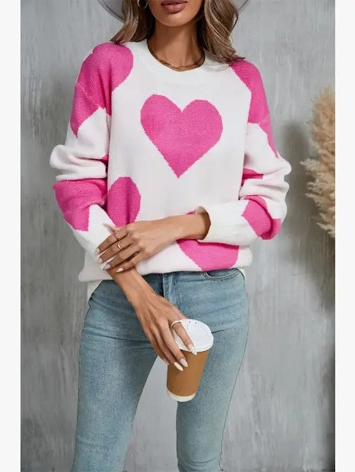 Adela® | Sweter z dzianiny w kształcie serca