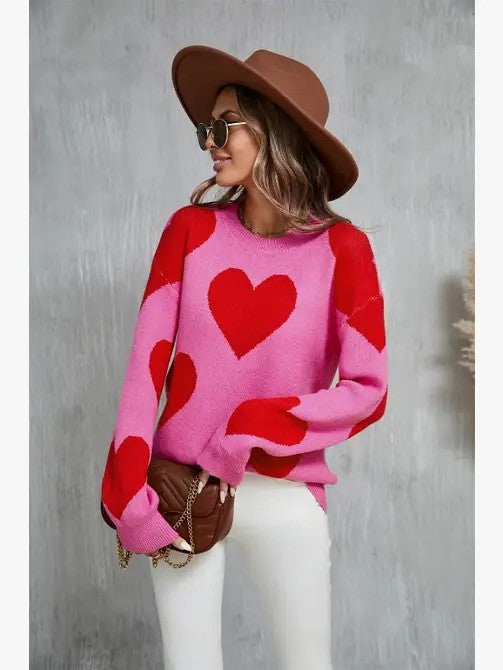 Adela® | Sweter z dzianiny w kształcie serca