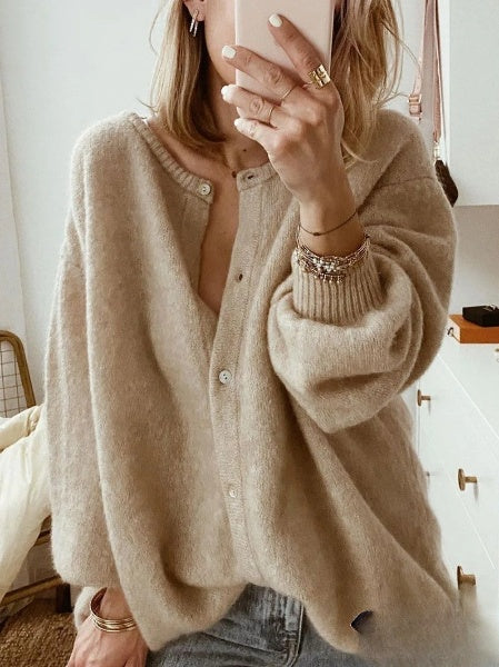 Mirella® | Klasyczny damski kardigan z okrągłym dekoltem