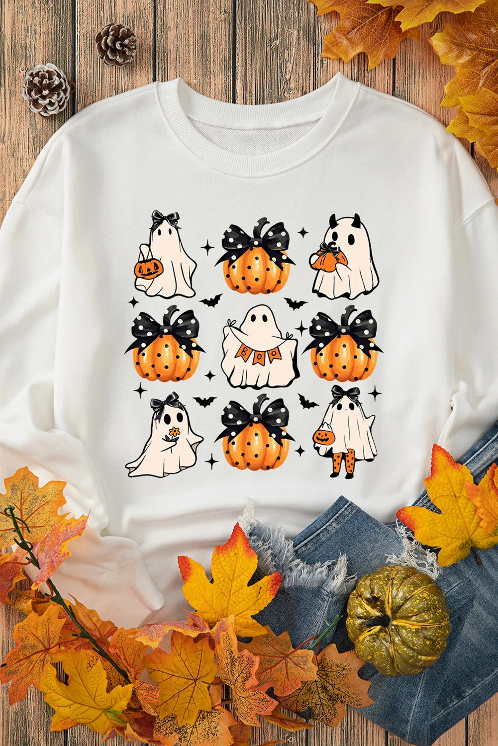 Milena® | Bluza z długim rękawem i okrągłym dekoltem Pumpkin & Ghost