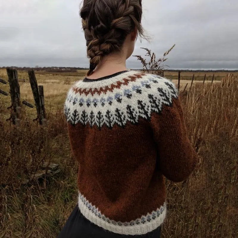 Ainara® | Ciepły islandzki sweter w stylu vintage zapinany na guziki