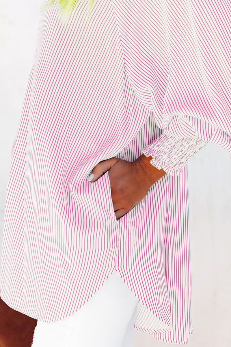 Agueda® | Elegancka koszula oversize z kieszeniami